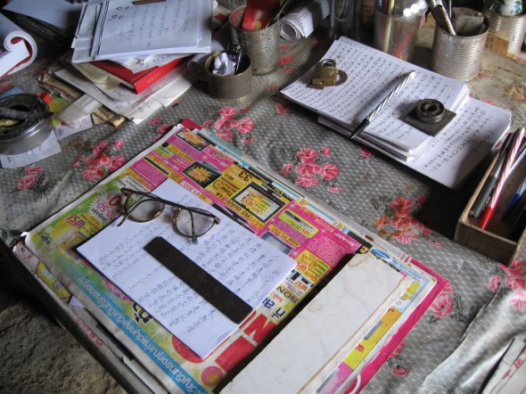 An herbalist's desk